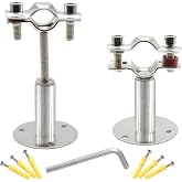 Piutouyar 2 Pcs Ceiling Mount Pipe Support for Dia 19 mm (1/2 inch) Pipe | Stainless Steel Material, Wall Mount Installation, Adjustable Design, Pipe Ceiling Bracket Clamp Pipe Straps with Screws