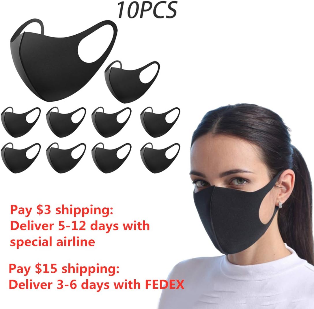 10 PCS Sponge Dustproof Mask Cycling Anti Haze 3D Mask Suitable for Four Seasons,100% Cotton, Washable, Reusable Cloth Masks – Protection from Dust, Pollen, Pet Dander, Other Airborne Irritants