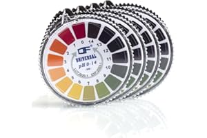 Universal pH Test Strips Roll - 4 Rolls 16.4ft, 0-14 pH Measure Range, for Water, Urine, Kombucha, Aquariums, Pool, and More 
