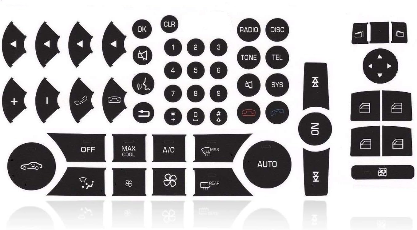 Amazon Com Mercedes Benz C Class Steering Window Radio And Ac Button Decal Repair Kit Easily Applies Over Your Existing Faded Buttons For A Quick Fresh Look Arts Crafts Sewing