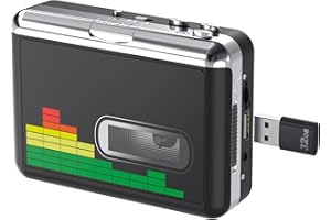Mersoco USB Cassette Player Tape to MP3 Converter, Portable Cassette Tape Player to Digital Converter with Earphones, Auto Rewind–No Computer Required