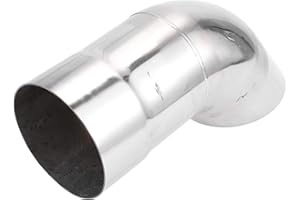 Motoforti 3.15" ID Inlet Turn Down Exhaust Tip 9" Inch 230mm Overall Length Silver Tone T304 Stainless Steel 3.15" Outlet OD 
