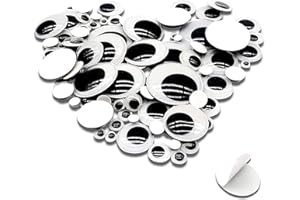 TOAOB THE ONE AND ONLY BABY TOAOB 100pcs Plastic Googly Wiggle Eyes Self Adhesive Round 6mm to 35mm White Sticker Eyes for DIY Crafts Scrapbooking Decoration