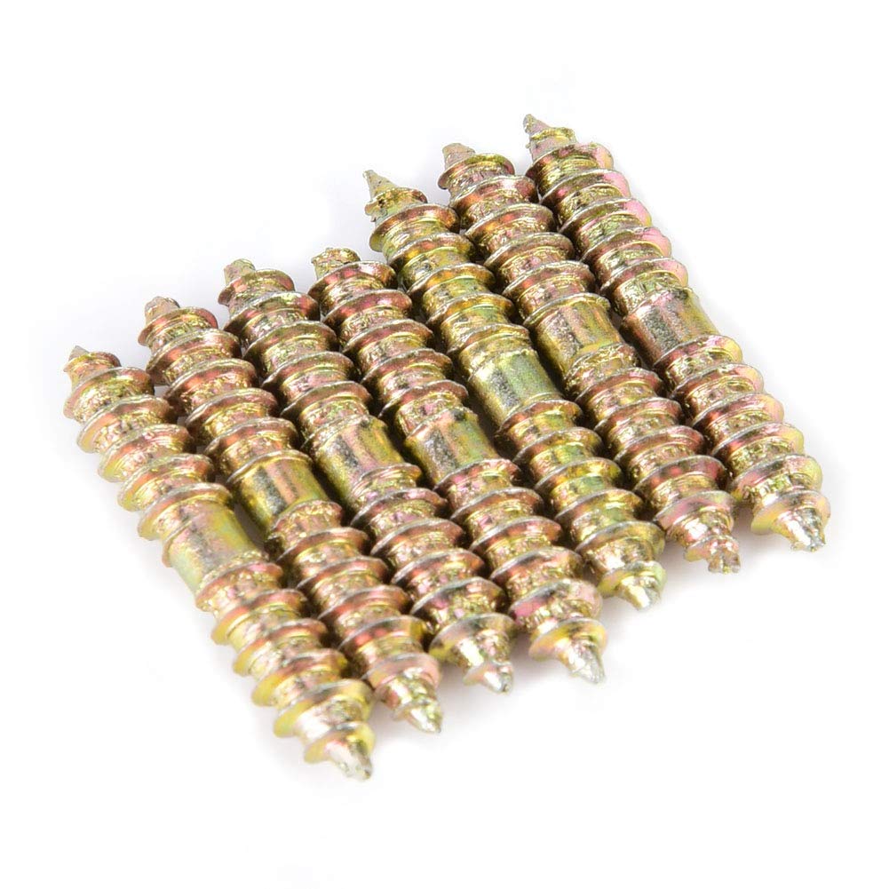 5 * 30mm premium iron Dowel Screw with Double Ended Screw for Furniture Connector Woodworking, 20pcs