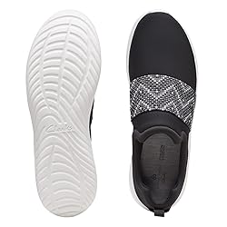 Clarks Women's Nova Way Black Combi Text Slip On