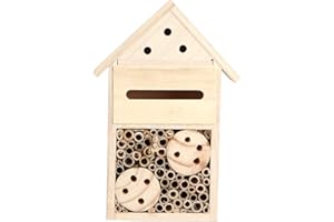 Garden Wooden Hotel Outdoor Bee Bug House Wood Bug Room Shelter Nesting Box Decoration(B-Type)