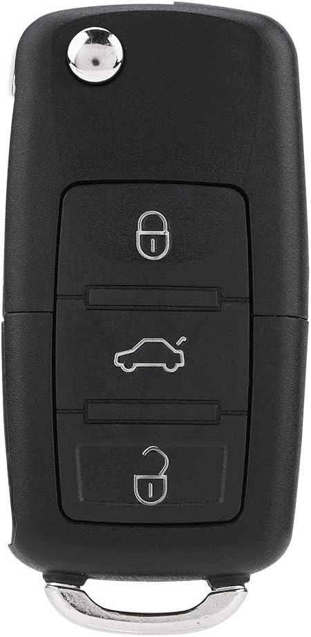 Remote Key Fob, Qiilu 3 Button Flip Car Remote Control Key Fob Case 433Mhz ID48 Chip for Seat Skoda 1k0959753G