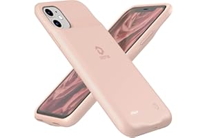 DESTEK Battery Case for iPhone 11, Real 4500mAh Ultra Slim Portable Charging Case Protective Rechargeable Charger Case Compatible w/Wire Earphones (6.1 inch/Pink)