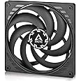 ARCTIC P14 Slim PWM PST - PC Fan, 140mm Case Fan, with PWM Sharing Technology (PST), Pressure-optimised, Quiet Motor, Computer, Extra Slim, 150–1800 RPM - Black