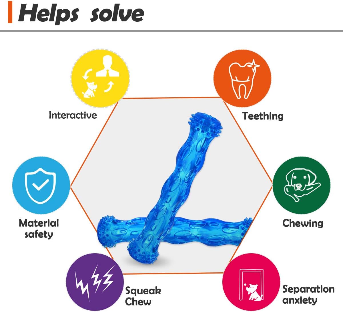 ZNOKA TPR Squeak Dog Chew Bone Toy - Image 5