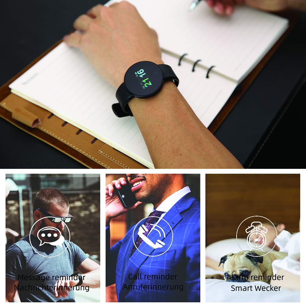 Reloj Inteligente Rastreador de Ejercicios, IP67 Actividad a Prueba de Agua Pulsera Podómetro Bluetooth Reloj Frecuencia cardíaca Presión Arterial Sleep Monitor iOS Android Hombres Mujeres