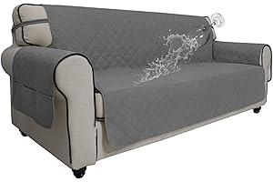 Easy-Going Sofa Slipcover Oversized Sofa Cover Waterproof Couch Cover Furniture Protector Cover Pets Covers Washable Non-Slip Fabric Pets Kids Children Dog Cat (Oversized Sofa, Grey)