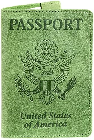 Italian Leather Passport Cover - Passport Holder (Green Lime)