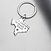 Ms.Clover Long Distance Relationship Gift I Love You to Texas and Back Keychain, Texas Sign- Going Away Gifts (White)