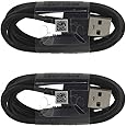 Two (2) OEM Samsung USB-C Data Charging Cables for Galaxy S8/S8+ - Black EP-DG950CBE- Bulk Packaging