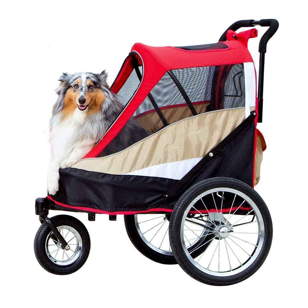 赤 赤 B07qdtss64 Mc Pig 中型から小型犬用の2 In 1ペットベビーカー 自転車トレーラー ペット折りたたみベビーカー ペット犬カート カート 喜ばれる誕生日プレゼント