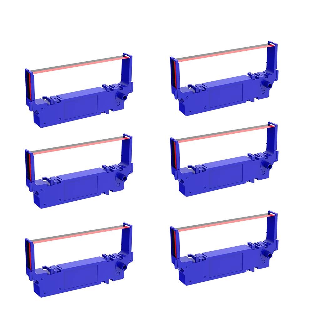 Bigger Compatible Ribbon Cartridge Replacement for Star rc700 Ink Ribbon (6-Pack) - Black and Red Ink, Various Occasions, Premium Features, 100% Compatible with Star SP700 712 712R 742 742R