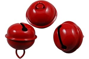 LKXHARLEYA 20pcs Red Metal Jingle Bell Christmas Festival Wedding Decoration Assorted Loose Beads DIY Pet Pendants Crafts,22mm