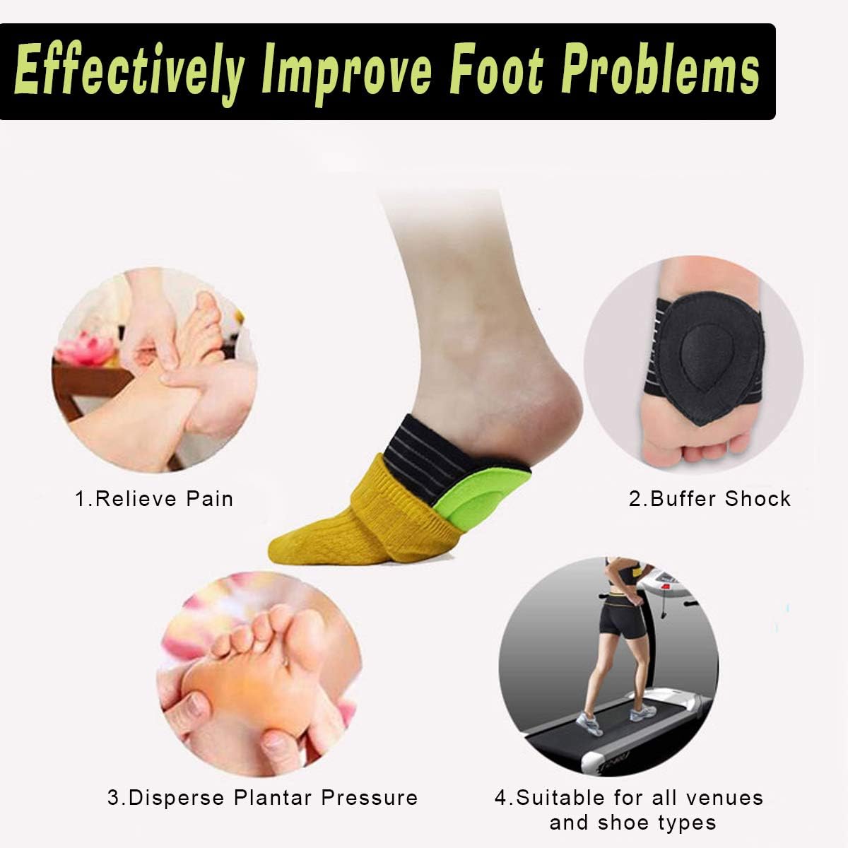 Arch Support Sleeves, 3 Pairs Compression Fasciitis Cushioned Support Sleeves, Plantar Fasciitis Foot Relief Cushions for Plantar Fasciitis, Fallen Arches, Achy Feet Problems for Men and Women: Health & Personal Care