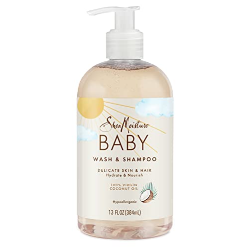 SheaMoisture Baby Wash and Shampoo 100% Virgin Coconut Oil for Baby Skin Cruelt…