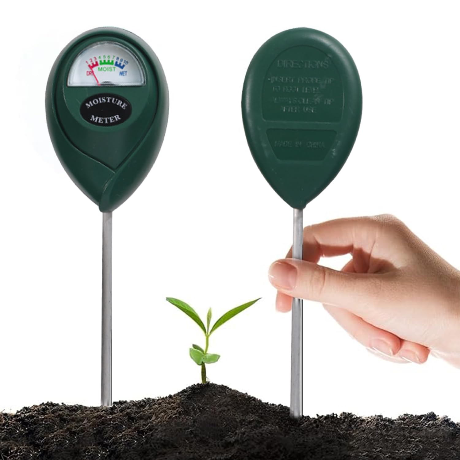 YUNYU 2Pcs Soil Moisture Meter - Potted Plants, Accurate Soil Tester for Indoor Gardening, Easy-Use Moisture Sensor to Monitor Plant Health and Soil Conditions