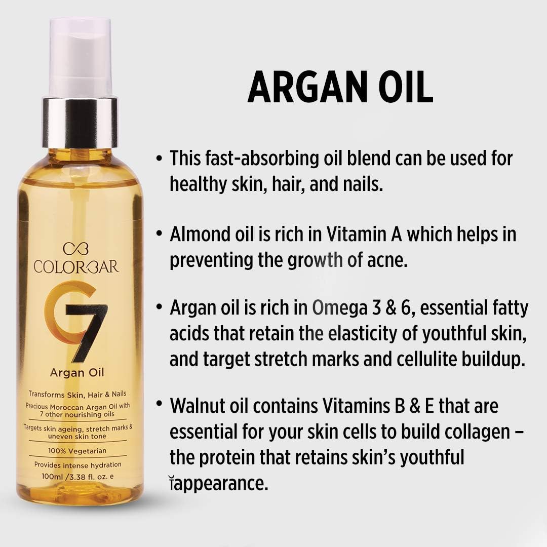 Colorbar Earth C7 Argan Oil, 100g, Anti-Ageing, Pure & Natural, Paraben Free, Silicon Free, Gold, 100 g (Pack of 1) - Image 4