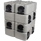 WaterBrick International Water Storage Containers for Emergency Water Storage | 8-Pack of Stackable 3.5 Gallon Water Container Bricks | Food-Grade HDPE Plastic | BPA-Free | STD Tan