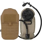 KRYDEX Tactical Molle Hydration Pouch with1.5L Inner Bladder - Low Profile Water Reservoir Bag for Molle Vest Backpack, for Cycling, Hiking, Climbing, Hunting