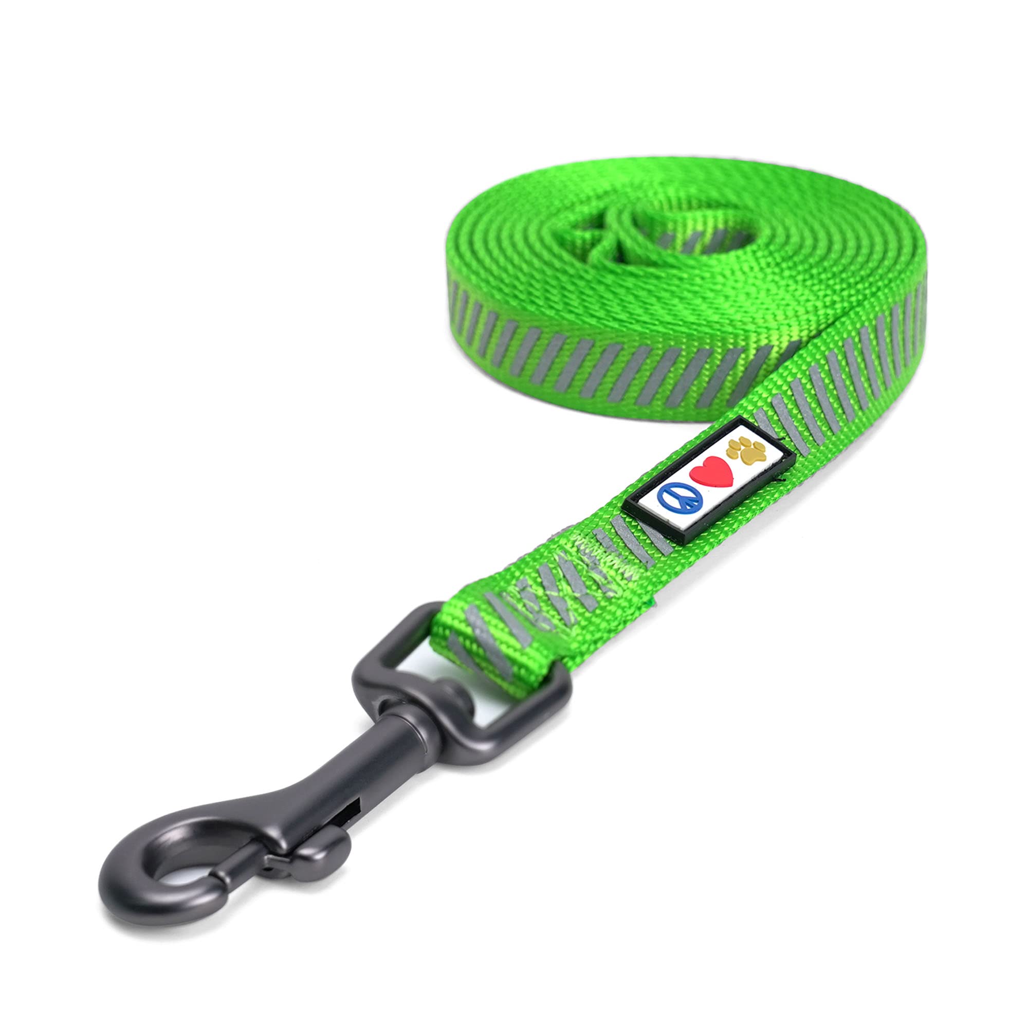 Pawtitas Traffic Reflective Dog Leash Comfortable Handle for Heavy Duty Dog Training Lead for Small and Medium Dogs 6 ft - 180 cm | Extra Small/Small Green Lead