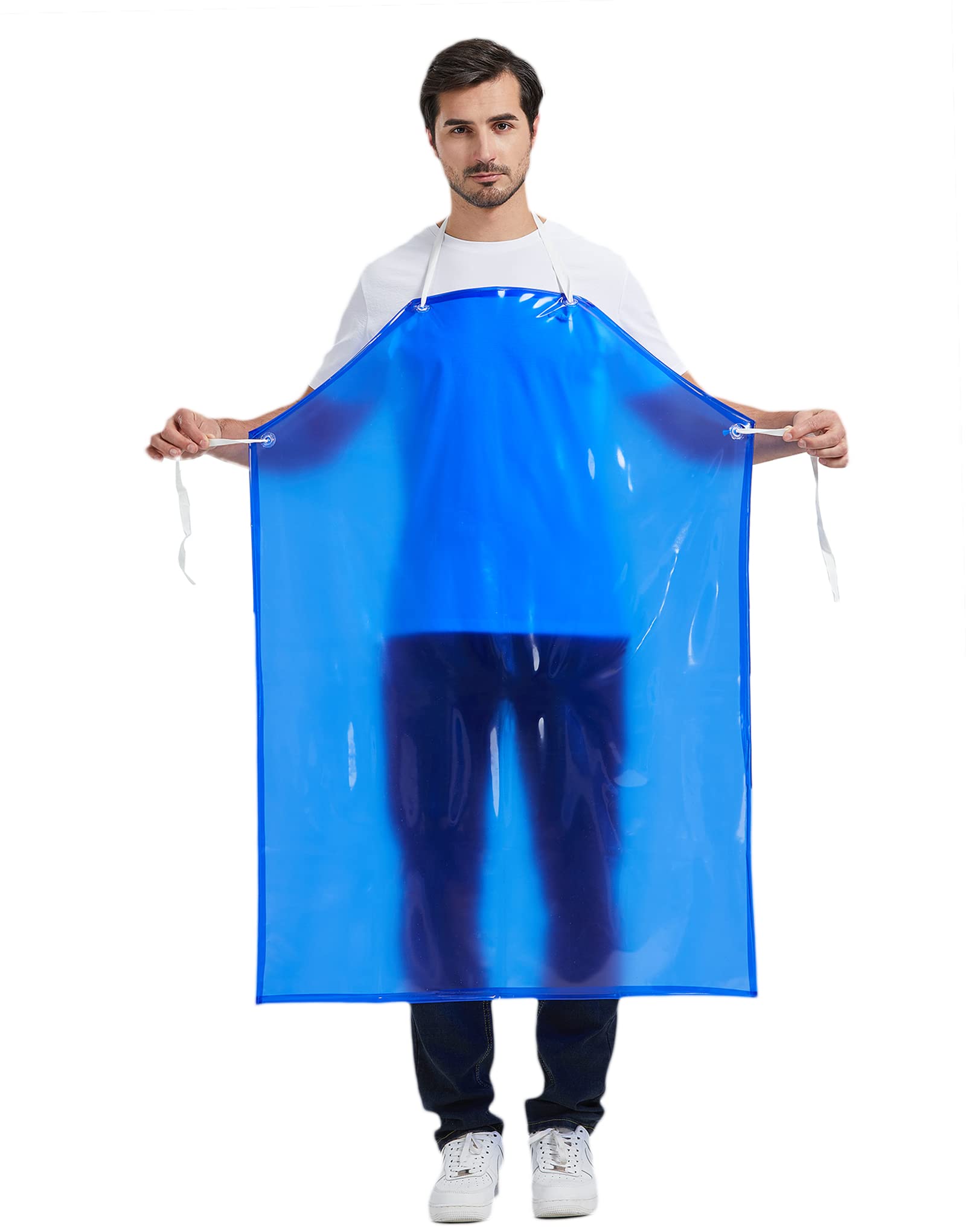 Nanxson PVC Chef Apron, Unisex, Blue, One Size, Waterproof, Bib Style, 110cm x 75cm