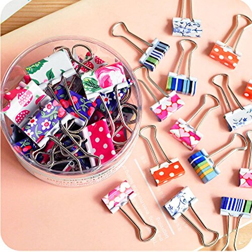 Lovely Cute Printing Style Metal Binder Clips/Paper Clips/ Clamps(1 Box 24 sets) - Thumbnail 2