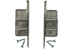 Blum Drawer Front Fixing Bracket, Nickel, Right and Left, Screw-On, 1 Pair with 4 Screws
