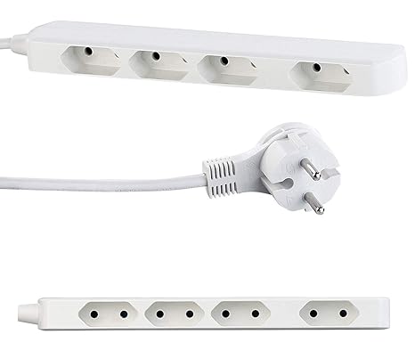 revolt Stromverteiler: Extraschmale 4-fach-Steckdosenleiste für Eurostecker, 230 V, 2.300 W (Steckdosenleiste Wandmontage)