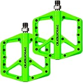 Mountain Bike Pedals - Durable Nylon DU Bearing Platform Pedals 9/16" | Large Flat with Anti-Slip Adult for Gravel/ Ebike/Hybrid Bikes/Beach Cruiser/Folding/BMX