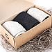 SEEDVE Hemp Socks for Men – Set of 3 Pairs of Organic Socks – Ivory & Black