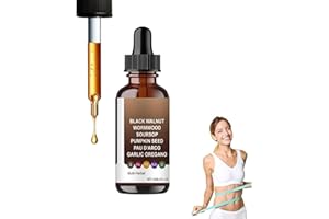 Black Walnut Wormwood Liquid Gut Cleanse, with Soursop & Oregano,High Absorption & Fast-Acting Digestive Support for Men and 
