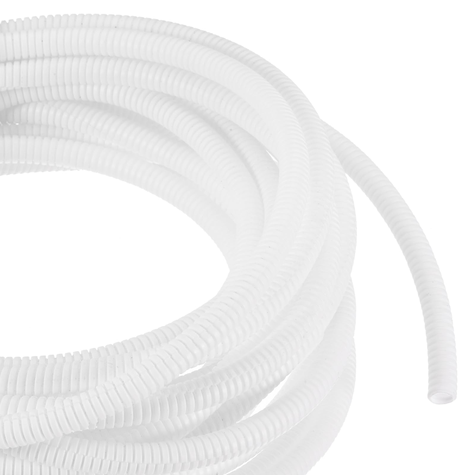 DMiotech 10m Wire Loom Split Tubing 6.5mm, Cord Protectors from Pet Flexible Conduit Cable Management for Office, Home, Garden, White