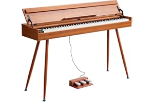 KUMENG Digital Piano 88 Key Weighted Keyboard,Full-Size Desk Progressive Hammer-Action Electric Piano For Beginners, With Sheet Music Stand, Pedal,Power Adapter, Headphone Mode, Usb-Midi