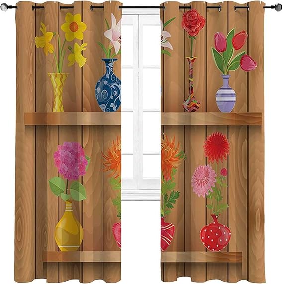 Living Room Curtain Daffodil Decor Sliding