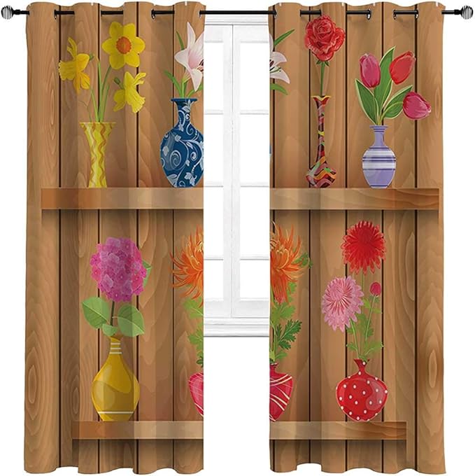 Living Room Curtain Daffodil Decor Sliding