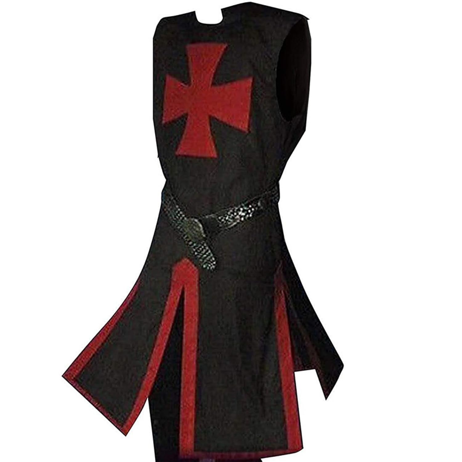 Mens Medieval Knight Templar Tunic Costume - Viking Cloak Crusader Outfit for Halloween, Carnival, LARP, Cosplay - Adult Fancy Dress for Stage Performance