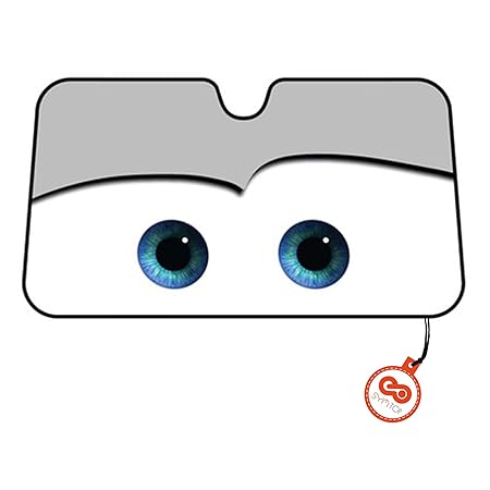 Cars Windschutzscheibe Auto Universal Sonnenschutz Visier Cartoon Augen (Grau)