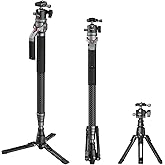 SmallRig 166.5cm / 65.6" Carbon Fiber Monopod for Camera, Compact Camera Monopod with One-Touch Height Adjustment, Max. 5kg Playload Ball Head, Storage Size of 68cm / 26.8", Weighs 1.72kg / 3.8lb