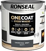 Ronseal One Coat Everywhere Paint Charcoal Grey Matt 2.5L Interior Walls view 6