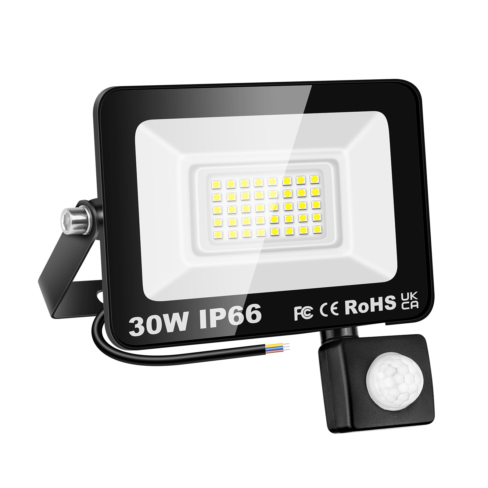 Willpower LED Security Lights Outdoor Motion Sensor 30W LED Floodlight 3000lm IP66 Waterproof PIR Lights Daylight White 6500K Wall Light for Garden Backyard Garage Doorway Court Patio Lawn