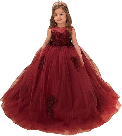 red wine flower girl dresses