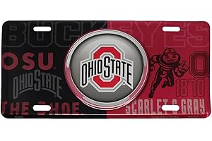 TRADE WINDS Ohio State OSU Buckeyes Scarlet & Gray 6"x12" License Plate - Officially Licensed - Made in USA