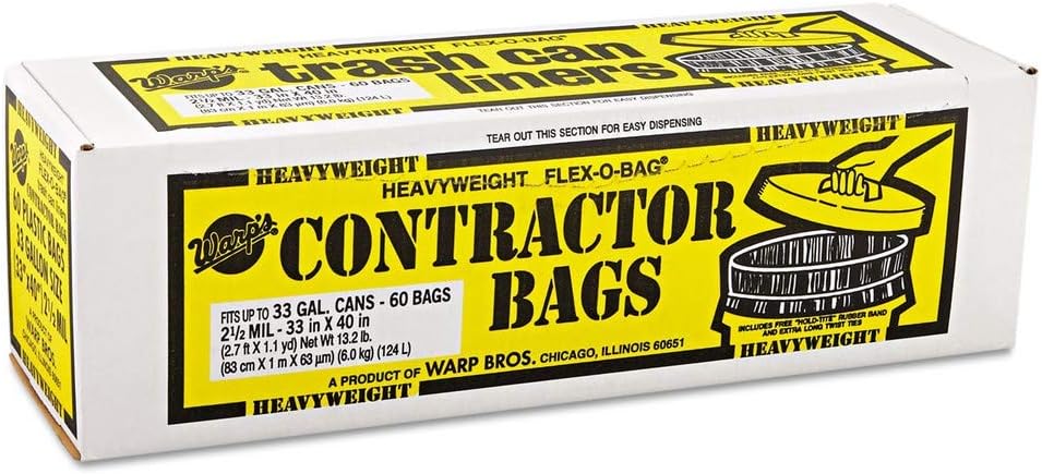 Wetsel Warps Heavyweight Flex-O-Bag Contractor Bag 33Gal