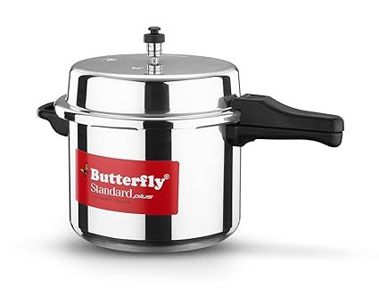 Butterfly Standard Plus Induction Base Aluminium Pressure Cooker, 10 Litre