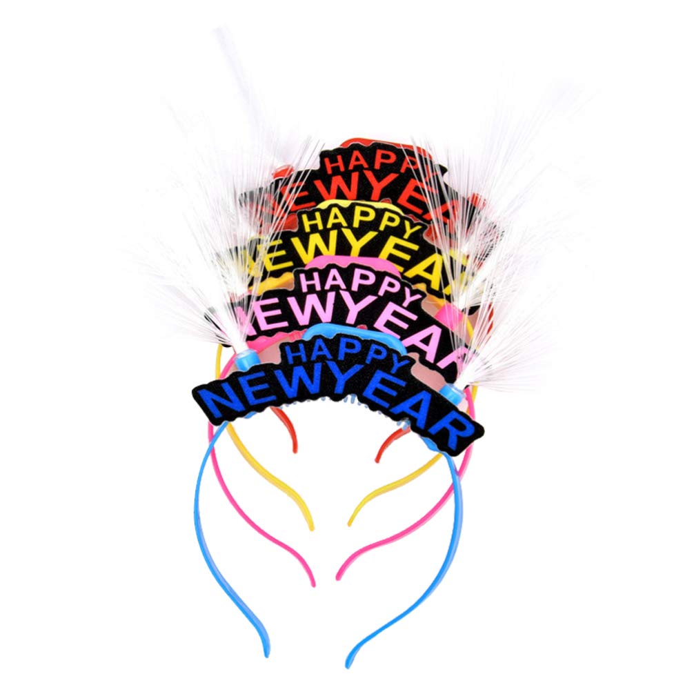 4Pcs Happy New Year Headband 2021 Led Christmas Eve Party Headwear Decoration Holiday Party Favors Photo Props